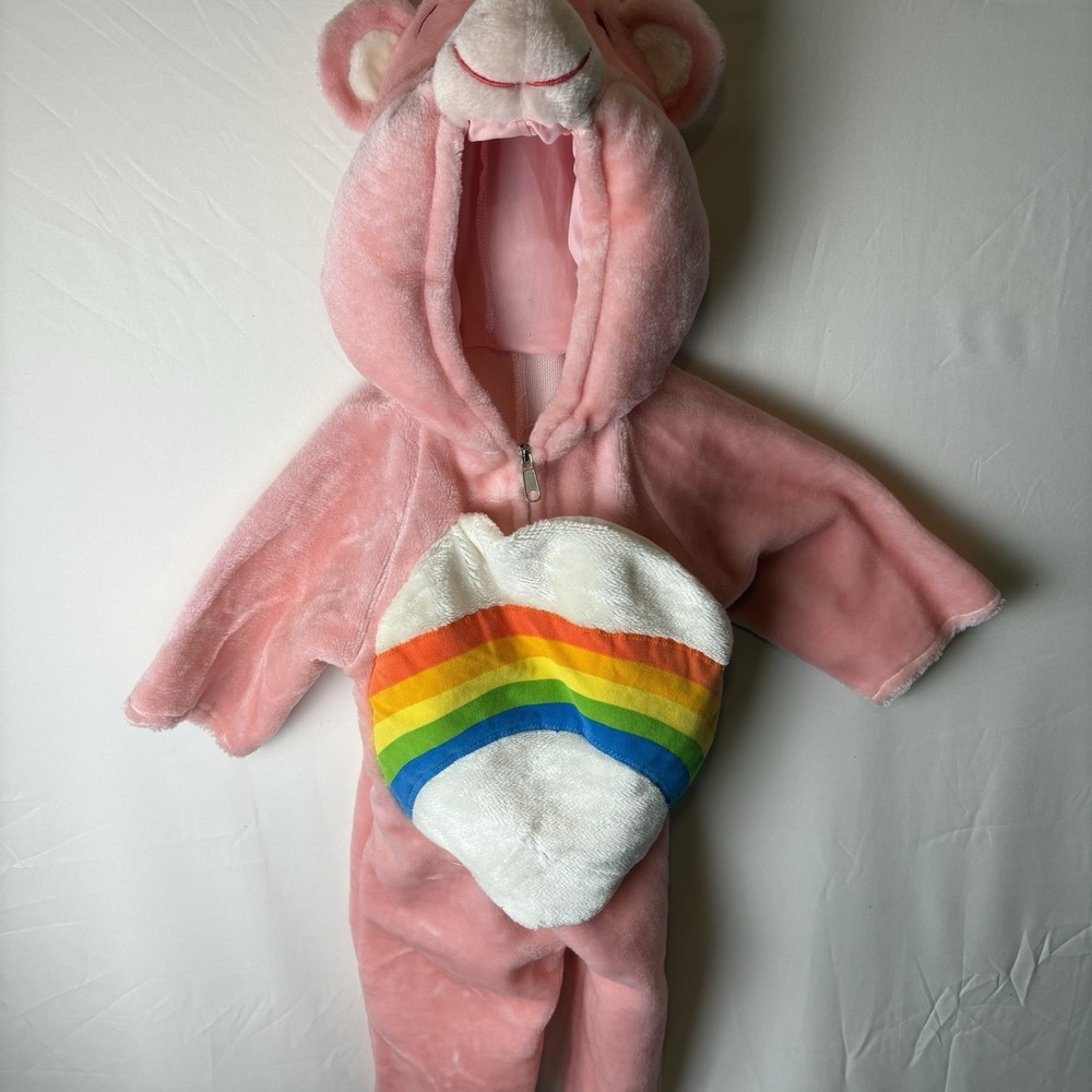 VTG Care Bears Pink Rainbow Cheer Bear Plush Halloween Costume Small 2-4 Years
